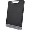 ASelected Portablocco con contenitore, portablocco A4 con portapenne, portablocco in plastica con scomparto, resistente, per scuola, ufficio, personale medico, apertura laterale (nero)