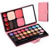 Lunaanda Kit Trucchi Portatile Set,Trucco con Set di Pennelli per il,Trucco Cofanetto,Trucchi Donna Makeup Kit Per Principianti Trucchi Ragazza Per Feste (Rosa)