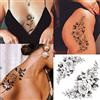 CharmeFleur 10 fogli di tatuaggi temporanei 3D rose nere per donne, adesivi per tatuaggi impermeabili per il corpo, arte del corpo finta, schizzo tatuaggio per donne e ragazze