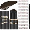 iMethod Kit Timbro Sopracciglia e Stencil Sopracciglia - per Trucco Sopracciglia Perfetto, Pomata Sopracciglia, 20 Kit Modella Sopracciglia, Facile da Usare, Lunga Durata, Marrone Nero