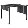 Outsunny Gazebo Pergola 3x3.5 m con 3 Tettucci Regolabili in Acciaio e Poliestere Anti UV, Grigio