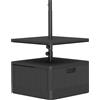 Outsunny Base per ombrellone quadrata con piano tavolo, supporto ombrellone in HDPE con ruote, riempimento acqua sabbia 53 x 53 x 45 cm nero