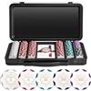 SLOWPLAY Set di fiches da poker Nash in argilla da 14 g, edizione White Gold, Full Set da 300 pezzi | Fiches numerate 1, 5, 25, 100, 500 | Valigetta premium con scocca resistente in policarbonato