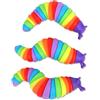 Penitue 3 Pezzi Giocattolo Lumaca Fidget, Giocattoli Portatili a Forma di Bruco Lumache Arcobaleno per Ristoranti Viaggi Aerei Attività & Gite in Auto