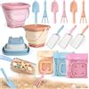 Dreamon Giochi Spiaggia Bambini Set 3 4 5 Anni con Secchiello Spiaggia Bambini Pieghevole Sacco a Rete Setaccio per La Sabbia Pala e Rastrello Giocattoli Regalo Esterno per Bambini e Bambine