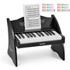 VEVOR Tastiera per Pianoforte per Bambini a 25 Tasti, Mini Strumento Musicale Giocattolo Educativo con Suono Realistico, Doppia Alimentazione, Volume Regolabile per Bambini Piccoli, Nero
