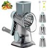 Drepint Grattugia per Formaggio Rotante, Mandolina per verdure con 3 Lame Intercambiabili, Affettatrice per Verdure Tagliaverdure Manuale Grattugia per Verdure per Tagliare Formaggio Verdure Frutta