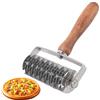 Kalsey Tagliapasta a Griglia, Coltello a Rullo per Pasta, Coltello a Griglia per Pasta, Tagliapasta in Acciaio Inossidabile con Manico in Legno per Tagliare Pasta, Pasta per Pizza, Cottura al Forno