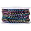 Givenny Catene barbazzali in acciaio inox 304 maglie 4,5 x 3 x 1 mm colorate non saldate in metallo con bobina di plastica per collane fai da te e bracciali creazione di gioielli