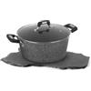 KASANOVA Pentola antiaderente 28 cm con coperchio, per induzione e tutti i piani cottura New Petra Dark