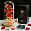 TAVADA Rosa Eterna in vetro con LED, Regalo San Valentino per Lei, Rose Stabilizzata per San Valentino Festa della Mamma Anniversario Compleanno & Natale, Idee Regalo Donna Mamma Fidanzata Moglie