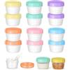 10 contenitori piccoli con coperchio in plastica, 60 ml, piccoli contenitori salvafreschezza con coperchio, 100% senza BPA, riutilizzabili per snack, yogurt, frutta, congelatore (5 colori