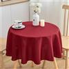 SPRICA Tovaglia Rotonda Effetto Lino 120 cm, Idrorepellente, Rosso Vino | Tessuto Pesante, Lavabile in Lavatrice, Texture Rustica Effetto Lino, Finitura Idrorepellente, 100% Poliestere, Pranzi