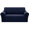 Deconovo Copridivano 2 Posti in Elastico Moderne Fodera Protettiva Divano Universale con Braccioli per Divano Blu Navy