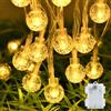Dalugo Catena Luminosa, 6M 40 LED Bianco Cristallo Globo Luci LED a Batteria con Timer 6h, IP65 Impermeabile Luci Da Esterno per Camera da Letto, Balcone, Matrimonio, Decorazione di Natale