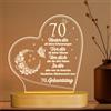 OkiyiD Regalo di compleanno per donna marito, 70° compleanno - Luce notturna in acrilico decorazione regalo 1954 70° compleanno per papà, mamma, amici, marito, moglie, 50° regalo di compleanno (70°