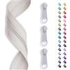 SLANTASTOFFE BRINGEN SIE UNSEREM STOFF L 5 m cerniera lampo infinita, spirale 3 mm + 15 cursori/zipper 32 colori, vendita al metro (Bianco)
