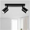 GeyouLux Faretti LED Soffitto Orientabili 350° a 4 Luci Nero GU10