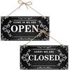 CREATCABIN Cartello Aperto Chiuso Business Cartello Bifacciale Impermeabile Legno Appeso Targa Wall Art per Business Porta Pareti Finestra Negozio Bar Hotel Decorazione Regalo 30x15cm Colore Classico