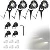 CPROSP 4PCS 5W Faretto da Giardino GU10 Proiettore LED Spot Bianco Naturale | Per Esterno Giardino 4000K; con Picchetto Esterno IP65; con 2 Lampadina Aggiuntiva