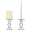 Nuptio Set di 2 Portacandele in Vetro Trasparente, Centrotavola di Nozze Portacandele per Candele da 75 Mm E Candele a Cono Decorazione Ideale per Matrimoni, Eventi Speciali, Feste