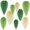 DabbOo 9 Ventagli Decorazioni Carta Ventaglio Verde Ghirlanda di Carta Set di Ghirlande Decorative per Compleanni, Matrimoni, Lauree, Feste per Bambini e Feste in Giardino