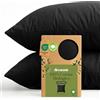 Dreamzie - 100% Cotone Biologico - Federe Cuscino Letto 30x30 cm Cotone Biologico - Set da 2 - Nero - Federe Cuscino Letto 30x30 con Zip - Oeko-Tex