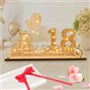 Seutgjie Biglietto Auguri Compleanno 18 Anni, Regali Uomo Donna Decorazione Compleanno con Catena Luminosa LED & Fiocco & Carta Regalo, Targa Legno Regalo Denaro Decorazione Tavolo Libri Degli Ospiti