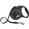 FLEXI GUINZAGLIO FLEXI BLACK DESIGN TG L CON FETTUCCIA 5 MT SILVER