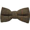 King & Priory Ragazzi Digione Marrone a spina di pesce Check Papillon Tweed