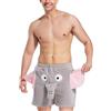 Landofgenie Pigiama e Pantaloncini da Uomo Pigiama Divertente Elefante Shorts Grigio S