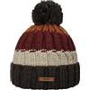 Barts Wilhelm Berretto con Risvolto Cappelli da Sci Pompon Taglia Unica - Rosso Bordeaux