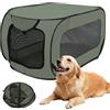Umllpet Trasportino pieghevole verde militare 92x52x52cm per animali | Doppia apertura con rete ventilata, struttura compatta ideale per viaggi in auto con animali domestici