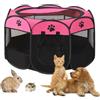 BRIMOREA Beccuccio per cuccioli, 74 x 74 x 43 cm, gabbia per cani a casa, box per gatti, conigli, interni per gatti, balconi, gabbie per esterni, lepre (rosa)