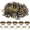 sourcing map Set di 200 occhielli in ottone da 8 mm, con rondelle per cinture, scarpe, vestiti, nuclei di perline, progetti fai da te, colore bronzo