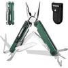 WORKPRO Pinza Multifunzione, Pinza Multiuso 18 in 1 con Borsa, Strumento Multifunzionale Pieghevole in Acciaio Inossidabile con Pinza Lima per Cacciavite per Campeggio, Verde