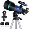 CELTICBIRD Telescopio per bambini principianti, telescopio astronomico rifrattore da 400 mm con apertura da 70 mm per adulti e studenti - Telescopi da viaggio con treppiede e adattatore per telefono (blu)