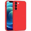 Mixroom - Cover Custodia Case per Samsung Galaxy S22 Plus Protezione Fotocamera in Silicone TPU Morbido Opaco Bordi Piatti Colore Rosso