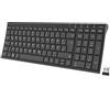 iClever Tastiera Senza Fili 2.4GHz Tastiera Wireless Wireless Wireless Tastiera con Cassa in Alluminio Ricaricabile Layout Tedesco QWERTZ Tasti Silenziosi Compatibile con PC, Laptop, Desktop & Windows
