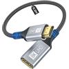 layajia Cavo di prolunga HDMI 8K, cavo di prolunga con adattatore da maschio a femmina HDMI 2.1 8K@60Hz, 4K@120Hz, 3D, HDR compatibile con Roku Blu-Ray TV Stick HDTV Monitor-0,2 m