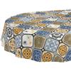 ANRO Tovaglia cerata, lavabile, facile da pulire, impermeabile, effetto loto, per giardino, ovale, 220 x 140 cm, con bordo tagliato