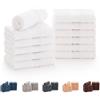 Todocama - Set di 12 asciugamani (30 x 30 cm) 100% cotone morbido e assorbente, 550 gsm premium (bianco)