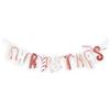 SHATCHI Ghirlanda di Natale Banner Tartan Nastri Legno Decorazioni da Appendere Natale Vintage Stile Country Bunting Natale Decorazione Della Parete Casa