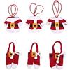 himaly Portaposate Natale, 6 Pezzi, Borsa per Stoviglie di Natale, Decorazione Natalizia, Stile del Costume di Babbo Natale, Migliora l'atmosfera Natalizia