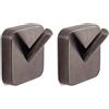 Gedy Tonga 2 Ganci Singoli Appendiabiti Bagno da Muro, Fissaggio Tramite Viti o Adesivo Incluso, Finitura Gun Metal, 2 Ganci Appendi Accappatoio da Muro Realizzati in Acciaio Inox e Cromall