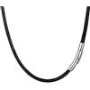 PROSTEEL 2/3MM Collana in Pelle Caucciu Cordina Nera Impermeabile Uomo Acciaio 41-76CM Corda di Cuoio Accessori Ciondoli