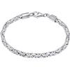 Kuzzoi 0209171420 - Bracciale da uomo in vero argento Sterling 925 lucido, con moschettone, 4 mm di larghezza, 19 g, 0209171420 e Argento, colore: argento, cod. 0209171420_21