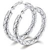 Bestyle Orecchini Donna Cerchio Attorcigliati in Acciaio Inossidabile Orecchini Donna Cerchio Intrecciato 40mm Confezione Regalo