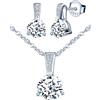 Yumilok-Collana semplice con ciondolo da donna Zircone esagonale S925 Zircone in argento sterling Ciondolo in argento sterling alla moda e squisito(bianco)