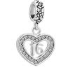 SBI Jewelry Ciondolo a forma di cuore con lettera e numero, per braccialetti per 16° 18° compleanno, anniversario, da donna, Misura unica, Rame, Nessuna pietra preziosa